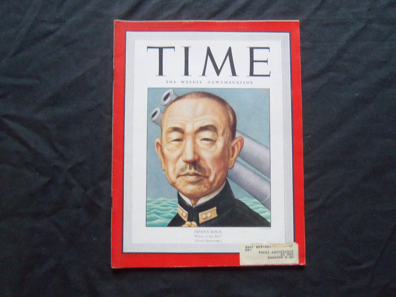 1943 NOVEMBER 8 TIME MAGAZINE - JAPAN'S ADMIRAL MINEICHI KOGA - T 889
