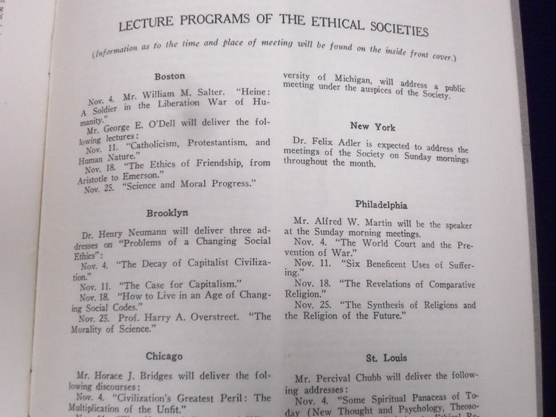 1919-1923 THE STANDARD ETHICAL THINKING MAGAZINE LOT OF 6 ISSUES - O 2695
