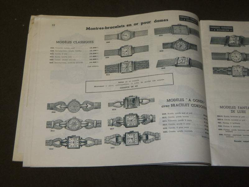 1949-1951 FABRIQUES TRIBAUDEAU CATALOG LOT OF 2 - WATCHES - JEWELRY- FR 1398