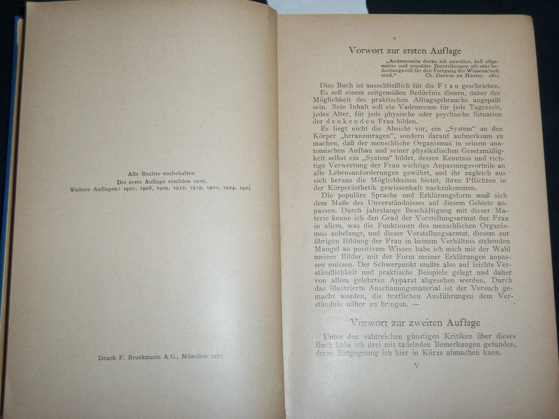 1925 KORPERKULTUR DER FRAU HARDCOVER BOOK BY BESS M. MENSENIECK - KD 7201