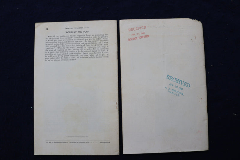 1942 & 1948 SHADE TREES CARE & COMMON DISEASES SOFTCOVER BOOKS -LOT OF 2- K 1414