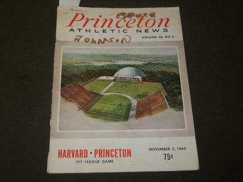 1960 NOVEMBER 5 PRINCETON VS. HARVARD FOOTBALL PROGRAM - IVY LEAGUE - J 3595