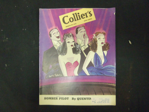 1941 MARCH 29 COLLIER'S MAGAZINE - GREAT ILLUSTRATIONS, ARTICLES & ADS - ST 3638