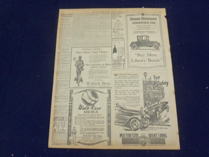 1918 APRIL 19 NEW YORK TIMES - FRENCH ARMY ARRIVES, GERMANS HALTED - NT 8223