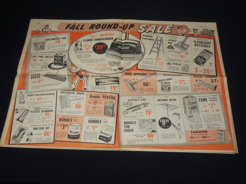 1958 HIGGANUM HARDWARE FALL ROUND-UP SALES BROCHURE - CONNECTICUT - K 2137
