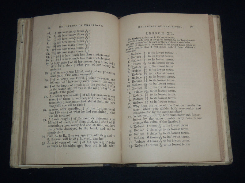 1866 THE AMERICAN INTELLECTUAL ARITHMETIC VOLUME BY JOHN STODDARD - KD 4814L