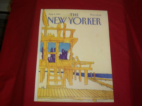 1983 AUGUST 8 NEW YORKER MAGAZINE FRONT COVER ONLY - GREAT ART FOR FRAMING