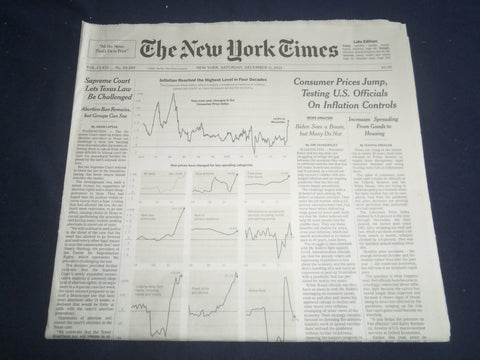 2021 DECEMBER 11 NEW YORK TIMES - SUPREME COURT LETS TEXAS LAW BE CHALLANGED