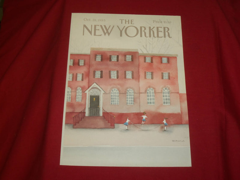 1985 OCTOBER 28 NEW YORKER MAGAZINE FRONT COVER ONLY - GREAT ART FOR FRAMING