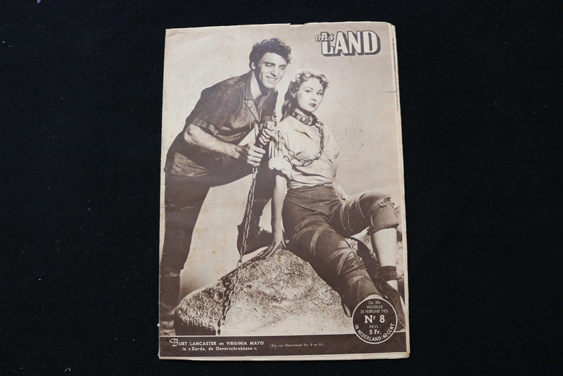 1951 FEB 24 ONS LAND MAGAZINE - BURT LANCASTER & VIRGINIA MAYO COVER - E 25253