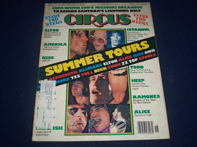 1976 JULY 6 CIRCUS MAGAZINE - ELTON - KISS - SUMMER TOURS - PHOTOS - J 1013