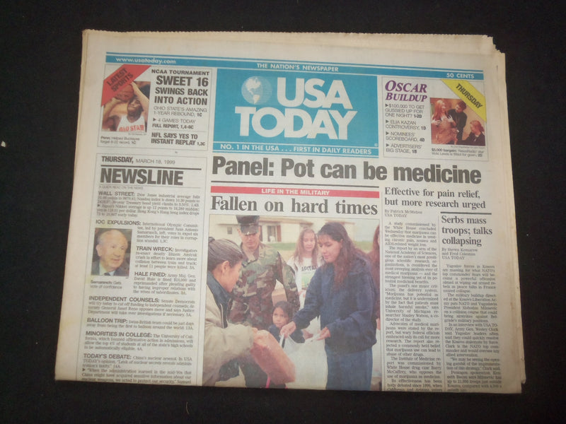 1999 MARCH 18 USA TODAY NEWSPAPER - PANEL: POT CAN BE MEDICINE - NP 8011