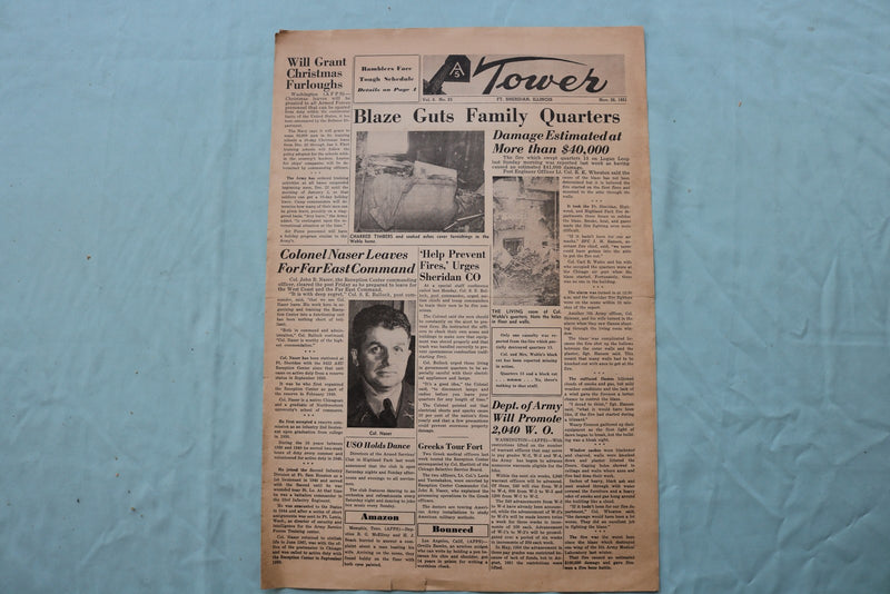 1951 NOVEMBER 27 FT. SHERIDAN TOWER NEWSPAPER - NP 9061