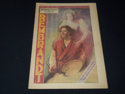 1936 DEC 13 PHILADELPHIA INQUIRER SUNDAY NOVEL SECTION - REMBRANDT - NP 3296I
