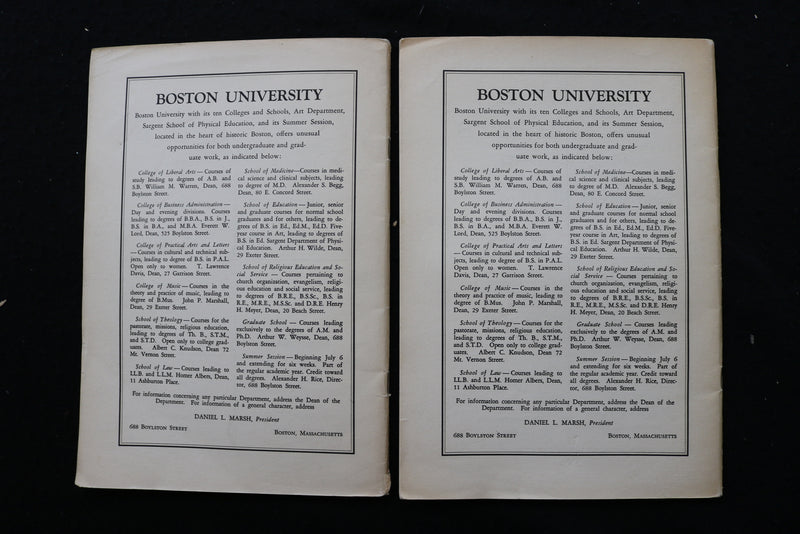 1931 FEBRUARY BOSTON UNIVERSITY BEACON - SAMUEL WAXMAN - LOT OF 2 - K 2214