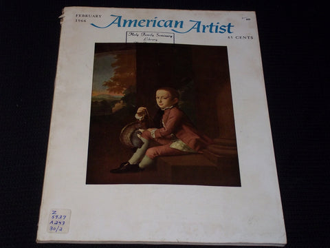 1966 FEBRUARY AMERICAN ARTIST MAGAZINE VERY NICE ART COVER & CONTENT - E 2143
