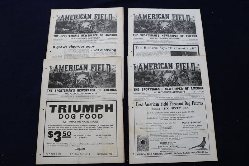 1932 THE AMERICAN FIELD SPORTSMAN'S NEWSPAPER OF AMERICA - LOT OF 28 - NP 8861
