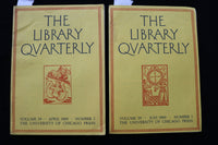1969 THE LIBRARY QUARTERLY SOFTCOVER BOOKS - LOT OF 2 -UNIV OF CHI. PRESS-K 2240