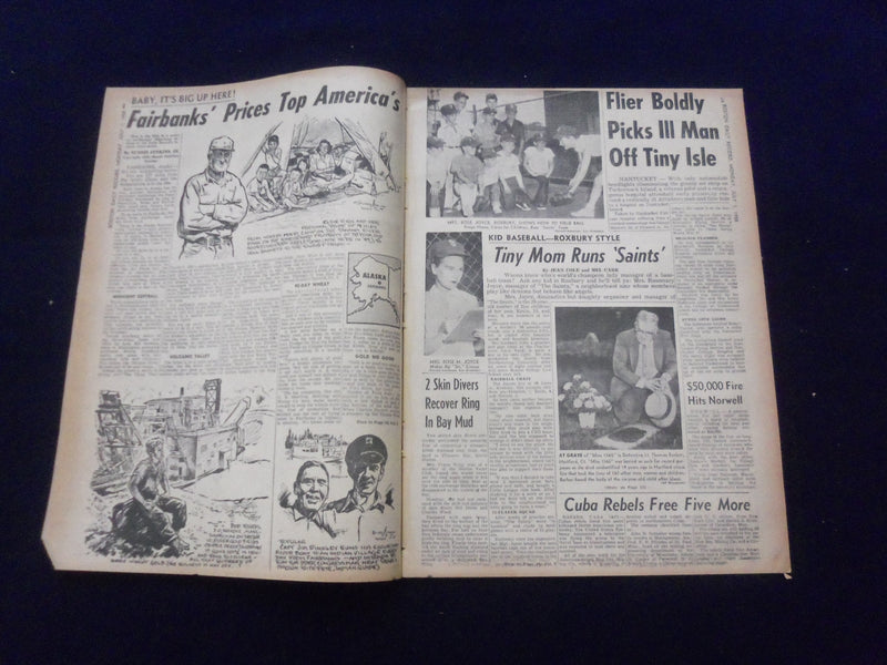 1958 JULY 7 BOSTON DAILY RECORD NEWSPAPER- GOLDFINE SUITE IS WIRETAPPED -NP 6349