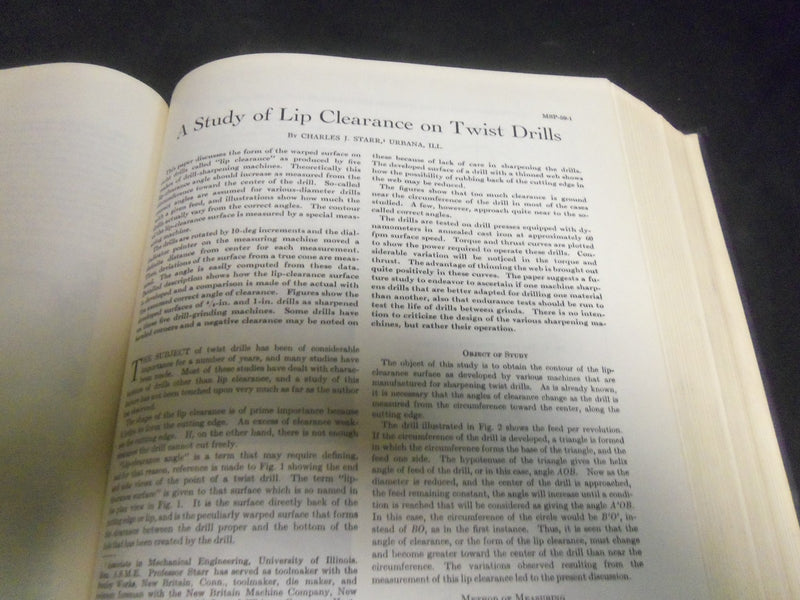 1937 AMERICAN SOCIETY OF MECHANICAL ENGINEERS JOURNAL BOUND VOLUME - R 802