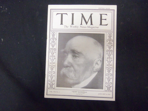 1926 JANUARY 4 TIME MAGAZINE - 