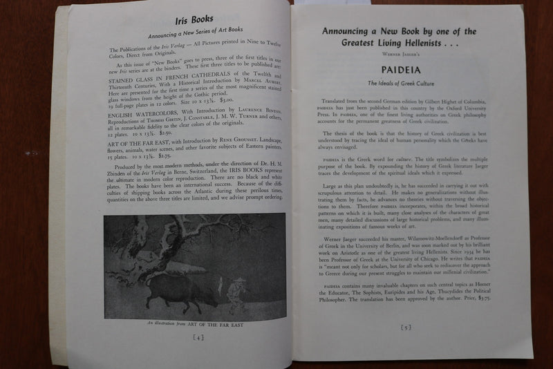 1939 NOVEMBER NEW BOOKS - THE OXFORD UNIVERITY PRESS- SOFTCOVER BULLETIN- K 3245