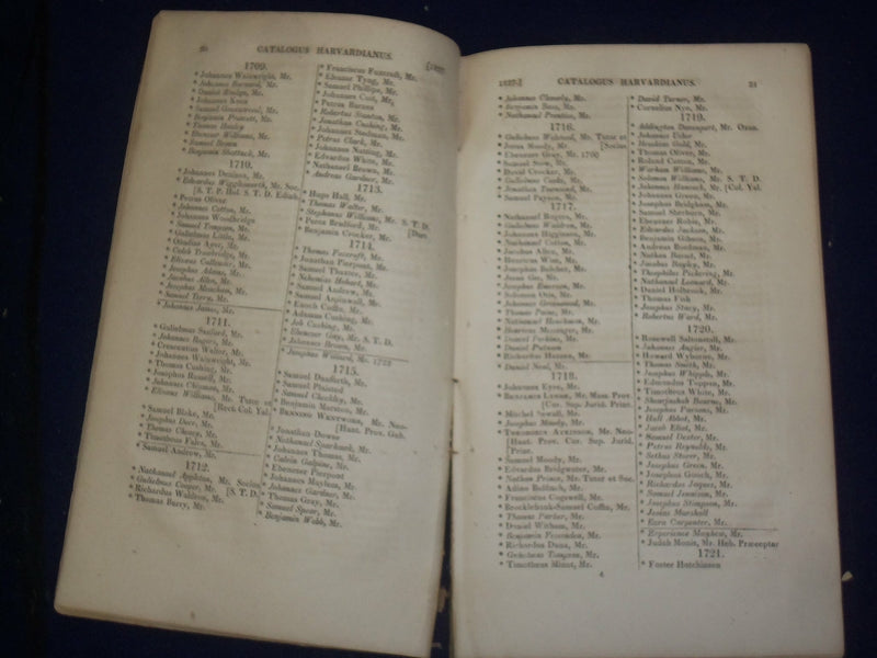 1827 CATALOGUS UNIVERSITATE HARVARDIANAE - J 4722