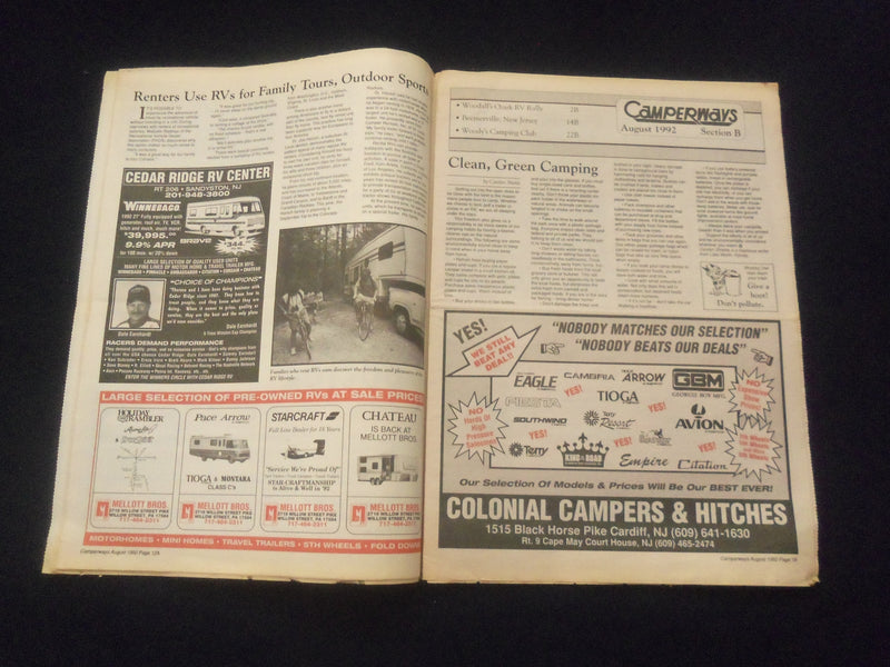 1992 AUGUST WOODALL'S CAMPERWAYS NEWSPAPER - HIKING APPALACHIAN TRAIL - NP 6145