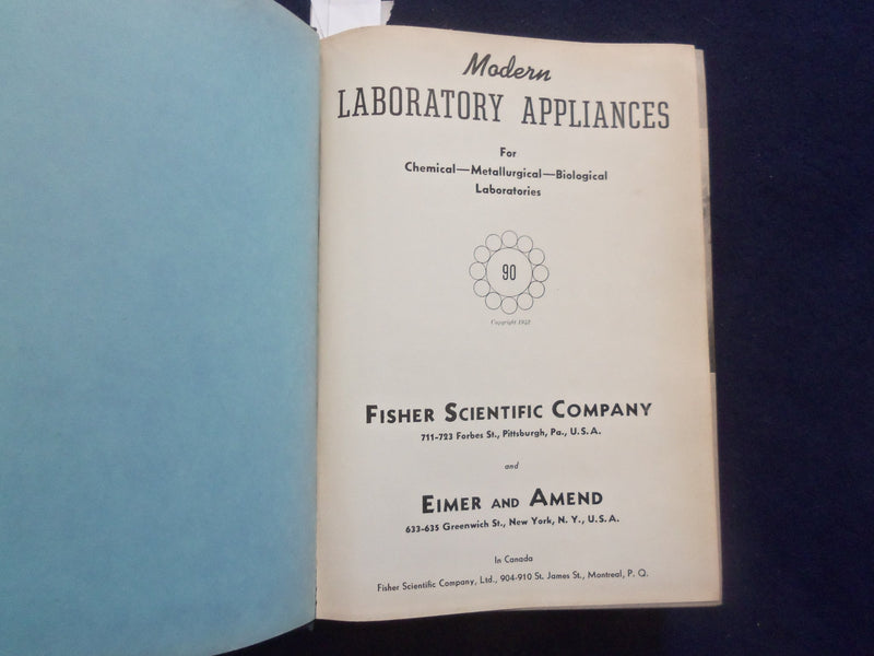 1942 ELMER AND AMEND FISHER SCIENTIFIC COMPANY HARDCOVER CATALOG - R 98A