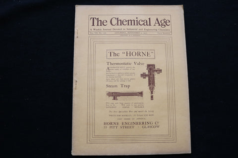 1922 SEPTEMBER 2 THE CHEMICAL AGE MAGAZINE - THE 