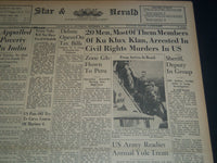 1964 DEC 5 PANAMA STAR & HERALD NEWSPAPER - 20 KLAN MEMBERS ARRESTED - NT 7590