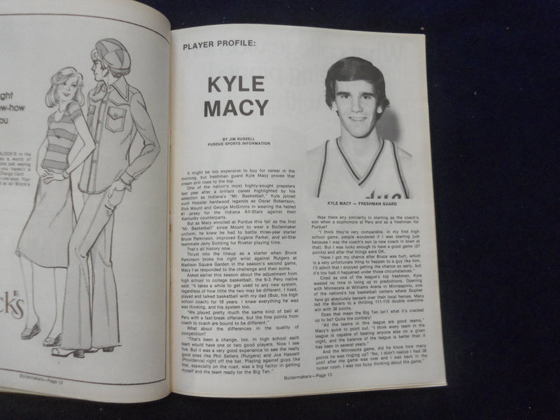 1976 JAN 24 COLLEGE BASKETBALL PROGRAM- PURDUE UNIV VS. UNIV MICHIGAN - SP 1533Q