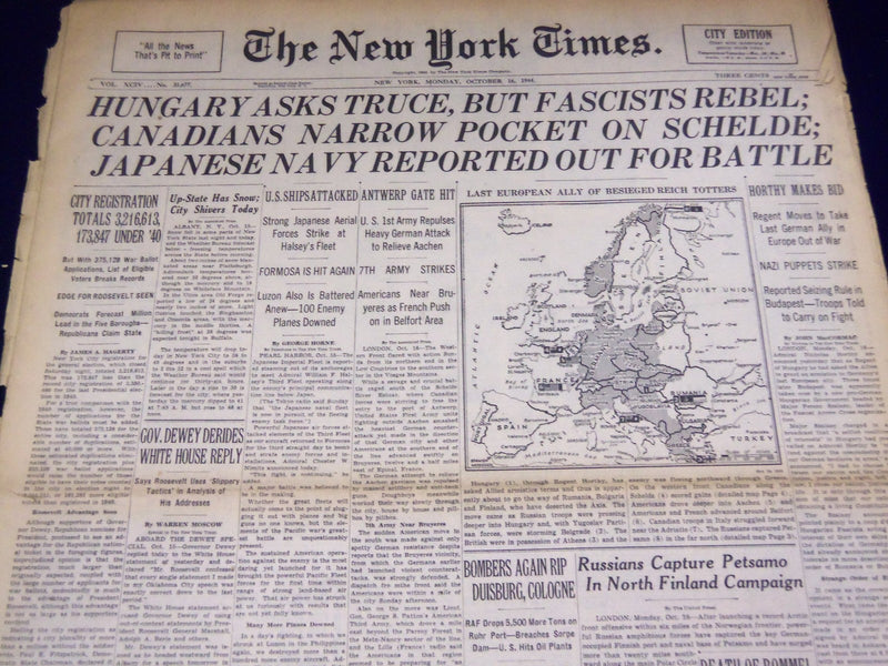 1944 OCT 16 NEW YORK TIMES - ROMMEL DEATH REVEALED BY NAZIS - NT 2804
