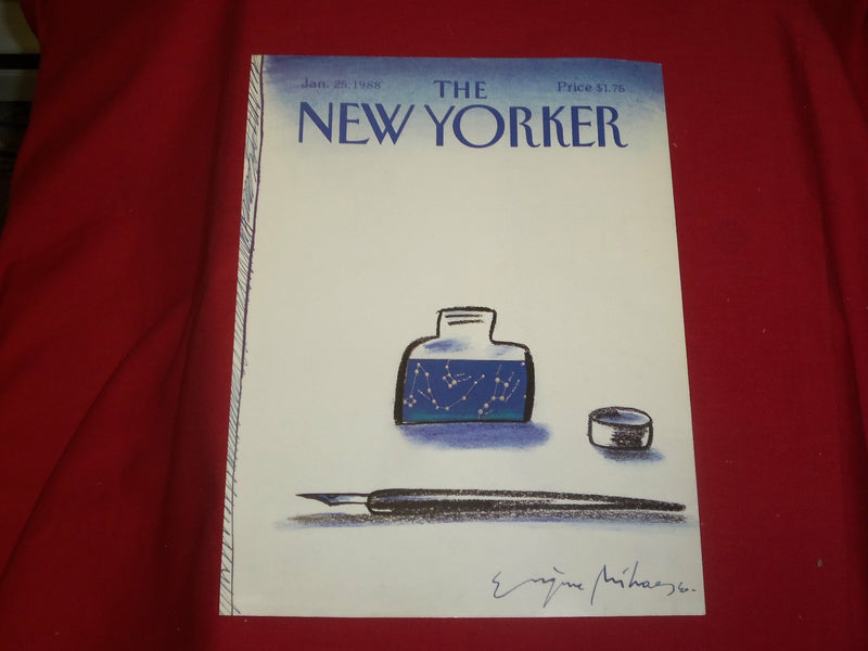 1988 JANUARY 25 NEW YORKER MAGAZINE FRONT COVER ONLY - GREAT ART FOR FRAMING