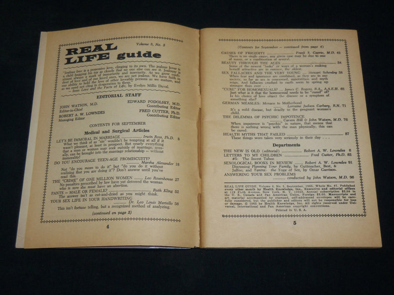 1965 SEPTEMBER SEXUAL AND MARITAL KNOWLEDGE DIGEST MAGAZINE - J 6102