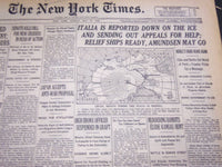1928 MAY 27 NEW YORK TIMES - ITALIA IS REPORTED DOWN ON THE ICE - NT 5119