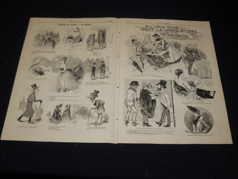 1886 JOURNAL AMUSANT ILLUSTRE FRENCH MAGAZINE LOT OF 34 - FASHION ILLUS- O 3197L
