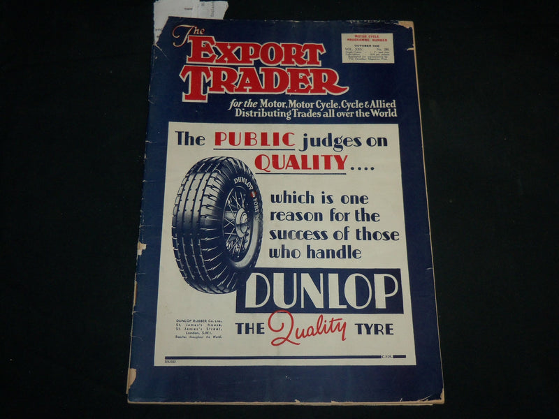 1935 OCTOBER THE EXPORT TRADER BICYCLE MAGAZINE - NICE ADS - SP 1212W