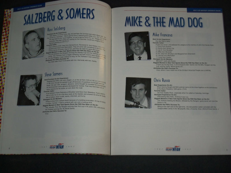 1997 WFAN TENTH ANNIVERSARY COMMEMORATIVE MAGAZINE - NY RADIO STATION - B 6460