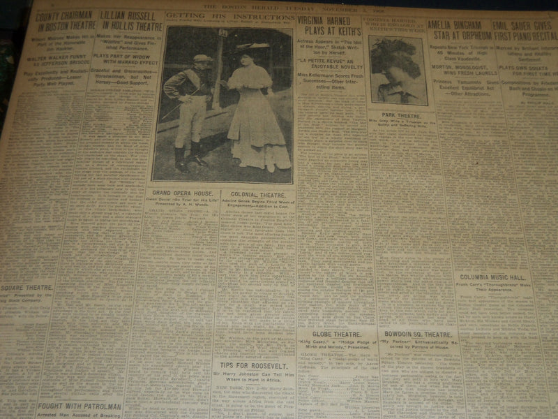 1908 NOV 3 THE BOSTON HERALD - INDICATIONS POINT TO TAFT WITH 304 VOTES - BH 240