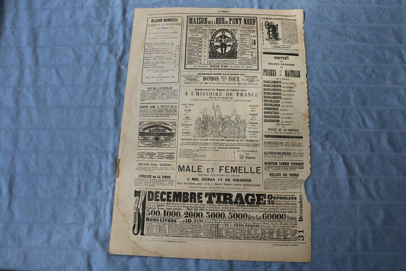 1872 NOVEMBER 24 LE GRELOT NEWSPAPER - LE PLUS A PLAINDRE - FRENCH - NP 8606