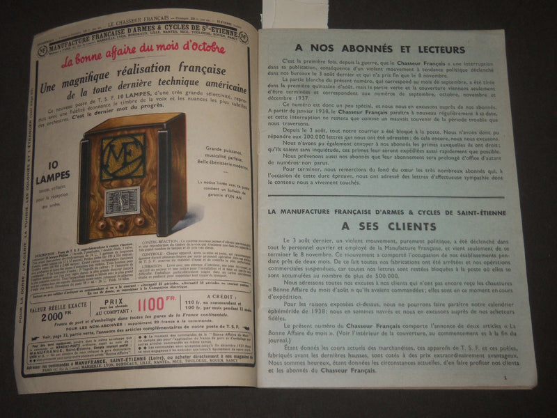 1937 SEPTEMBER-DECEMBER LE CHASSEUR FRANCAIS MAGAZINE - FRENCH - J 2526