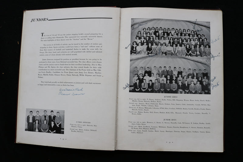 1945 TOM TOM OWEGO FREE ACADEMY YEARBOOK - OWEGO NEW YORK - HARDCOVER - YB 3481