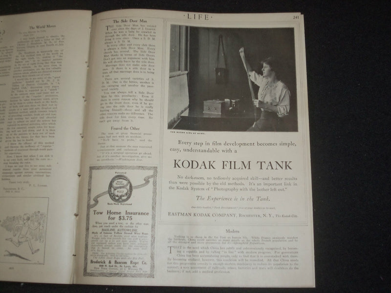 1913 AUGUST 7 LIFE MAGAZINE - SKIPPER AND MATE - NICE ILLUSTRATED COVER- ST 6489