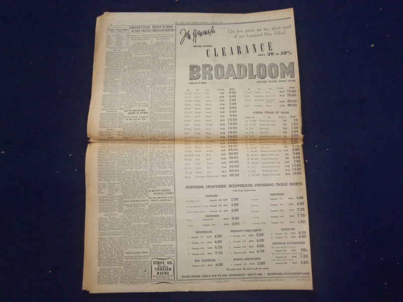 1944 JUNE 13 NEW YORK TIMES -AMERICANS WIN CARENTAN, A KEY TO CHERBOURG- NP 6566