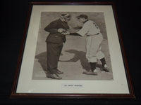 LEO DUROCHER & UMPIRE FRAMED PHOTO - 21 1/2
