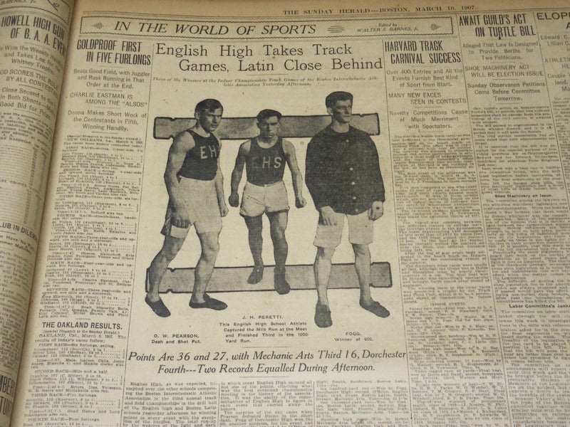 1907 MARCH 10 THE BOSTON HERALD - THOUSANDS AT AUTO SHOW'S FIRST NIGHT - BH 387