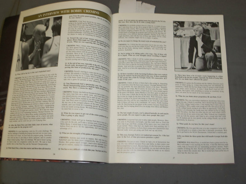 1986-1987 GEORGIA TECH UNIVERSITY BASKETBALL MEDIA GUIDE - 
