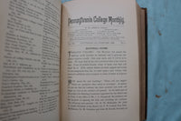 1877-1890 PENNSYLVANIA COLLEGE MONTHLY BOUND VOLUMES - LOT OF 7 - KD 9561