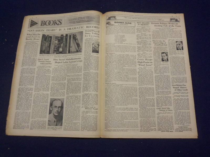 1944 AUGUST 20 CHICAGO TRIBUNE BOOKS SECTION - NOAH BERRY JR. - NP 4881